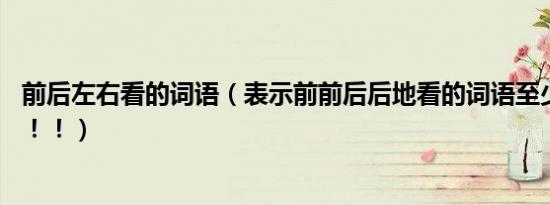 前后左右看的词语（表示前前后后地看的词语至少2个！急！！！）