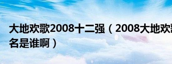 大地欢歌2008十二强（2008大地欢歌中第一名是谁啊）