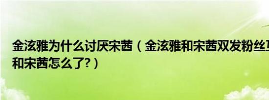 金泫雅为什么讨厌宋茜（金泫雅和宋茜双发粉丝互撕金泫雅和宋茜怎么了?）