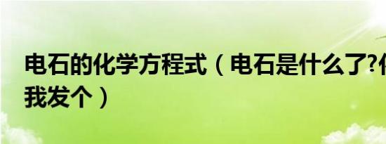 电石的化学方程式（电石是什么了?化学式给我发个）