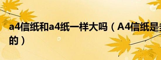 a4信纸和a4纸一样大吗（A4信纸是多大规格的）