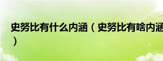 史努比有什么内涵（史努比有啥内涵的意思?）