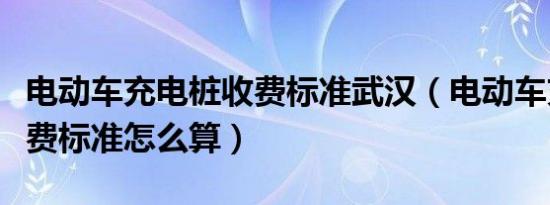 电动车充电桩收费标准武汉（电动车充电桩收费标准怎么算）