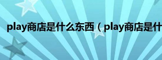 play商店是什么东西（play商店是什么、）