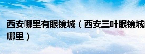 西安哪里有眼镜城（西安三叶眼镜城的地址在哪里）