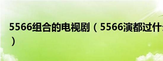 5566组合的电视剧（5566演都过什么电视剧）