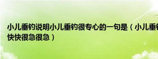 小儿垂钓说明小儿垂钓很专心的一句是（小儿垂钓赏析快快快快很急很急）