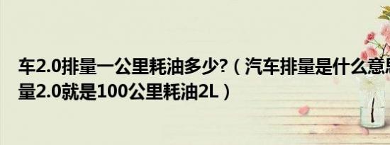 车2.0排量一公里耗油多少?（汽车排量是什么意思是不是排量2.0就是100公里耗油2L）