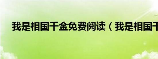 我是相国千金免费阅读（我是相国千金）