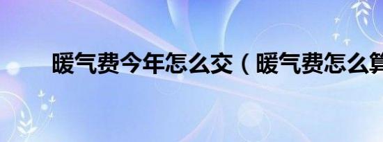 暖气费今年怎么交（暖气费怎么算）