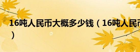 16吨人民币大概多少钱（16吨人民币多少钱）