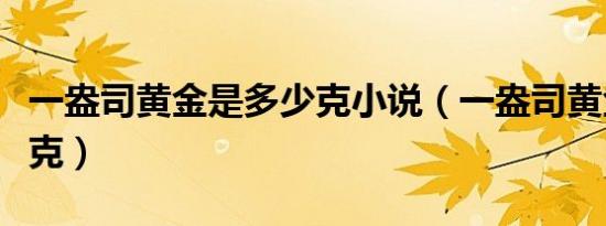 一盎司黄金是多少克小说（一盎司黄金是多少克）