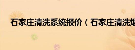 石家庄清洗系统报价（石家庄清洗烟道）