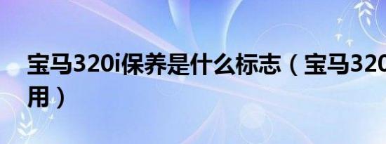 宝马320i保养是什么标志（宝马320i保养费用）