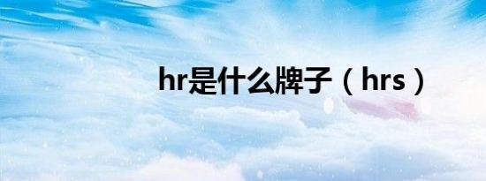 hr是什么牌子（hrs）