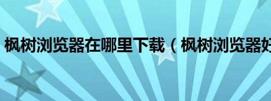 枫树浏览器在哪里下载（枫树浏览器好用吗）