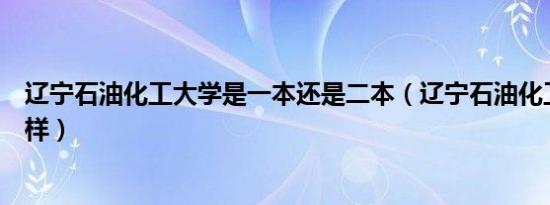 辽宁石油化工大学是一本还是二本（辽宁石油化工大学怎么样）