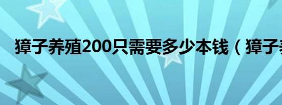 獐子养殖200只需要多少本钱（獐子养殖）