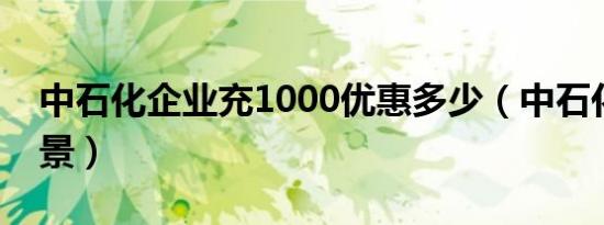 中石化企业充1000优惠多少（中石化企业愿景）