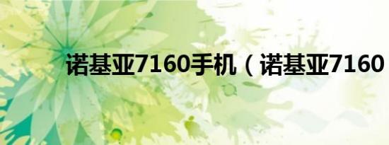 诺基亚7160手机（诺基亚7160）