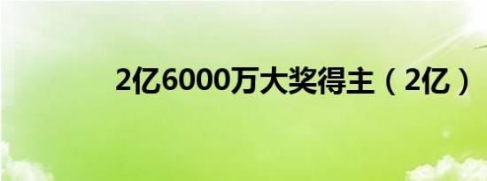 2亿6000万大奖得主（2亿）