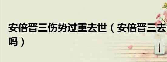 安倍晋三伤势过重去世（安倍晋三去世是真的吗）