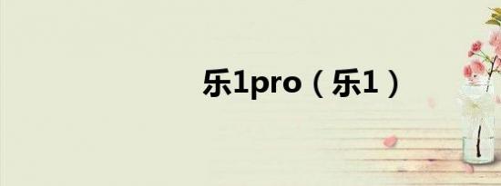 乐1pro（乐1）