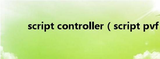 script controller（script pvf）