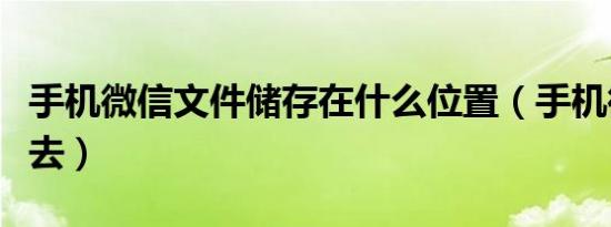 手机微信文件储存在什么位置（手机微信上不去）