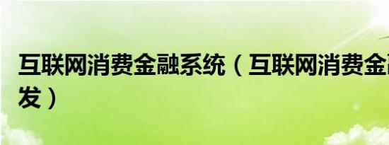 互联网消费金融系统（互联网消费金融系统开发）