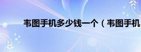 韦图手机多少钱一个（韦图手机）