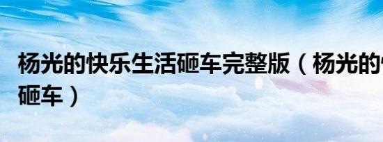 杨光的快乐生活砸车完整版（杨光的快乐生活砸车）