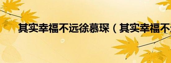 其实幸福不远徐慕琛（其实幸福不远）