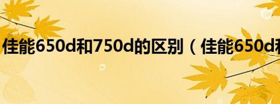 佳能650d和750d的区别（佳能650d和60d）