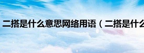 二搭是什么意思网络用语（二搭是什么意思）