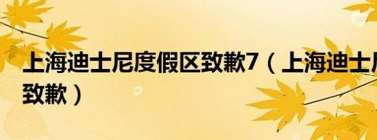 上海迪士尼度假区致歉7（上海迪士尼度假区致歉）