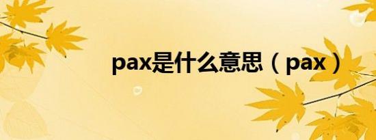 pax是什么意思（pax）