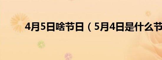 4月5日啥节日（5月4日是什么节）