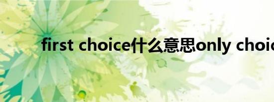 first choice什么意思only choice