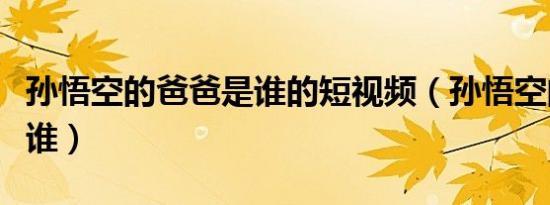 孙悟空的爸爸是谁的短视频（孙悟空的爸爸是谁）