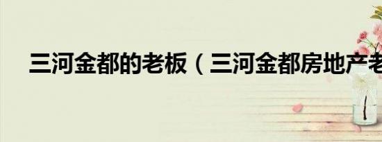 三河金都的老板（三河金都房地产老板）