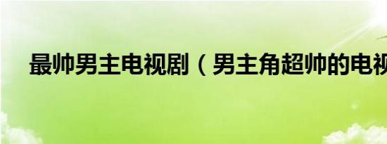 最帅男主电视剧（男主角超帅的电视剧）