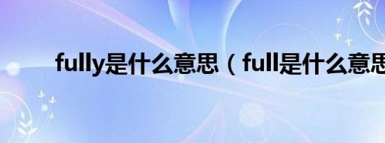 fully是什么意思（full是什么意思）