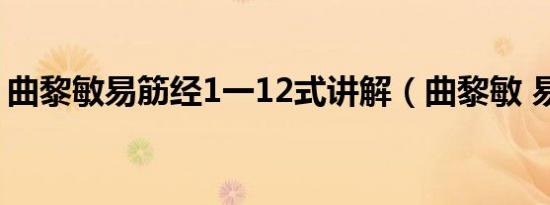 曲黎敏易筋经1一12式讲解（曲黎敏 易筋经）