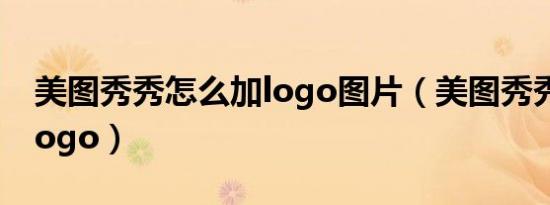 美图秀秀怎么加logo图片（美图秀秀怎么加logo）