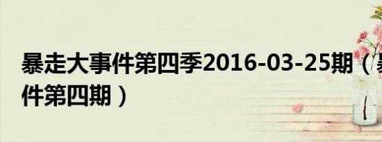 暴走大事件第四季2016-03-25期（暴走大事件第四期）