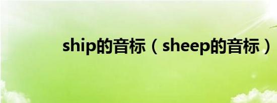 ship的音标（sheep的音标）