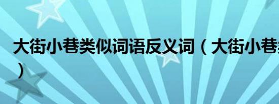 大街小巷类似词语反义词（大街小巷类似词语）