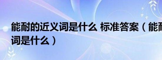 能耐的近义词是什么 标准答案（能耐的近义词是什么）