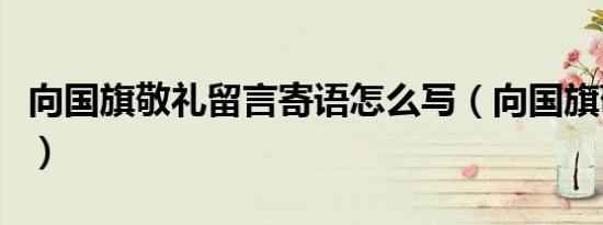 向国旗敬礼留言寄语怎么写（向国旗敬礼留言）